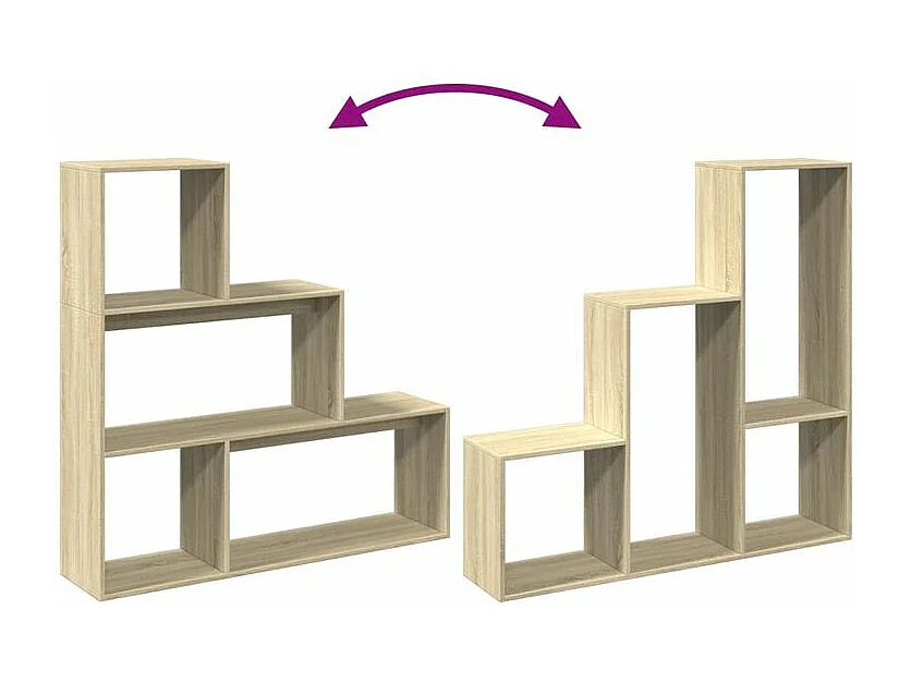 Étagère bibliothèque escalier Palino 123cm - 4 niches-Couleur Chêne clair