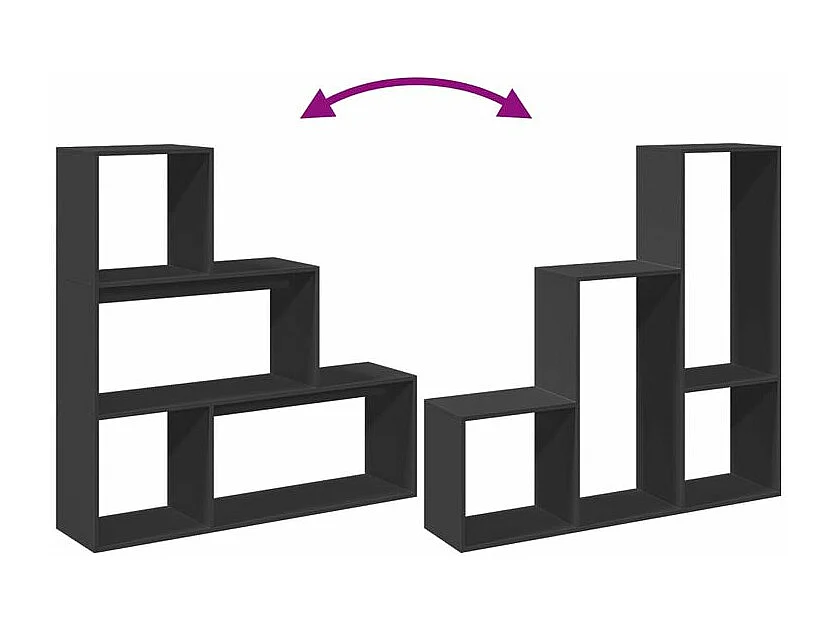 Étagère bibliothèque escalier Palino 123cm - 4 niches-Couleur Noir