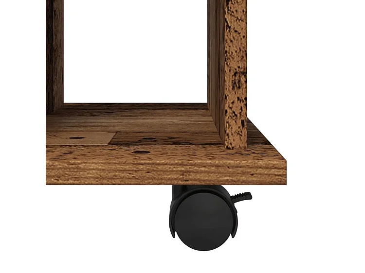 Petit meuble étagère à roulettes Ruka 60cm - Fonctionnel et moderne-Couleur Marron noisette