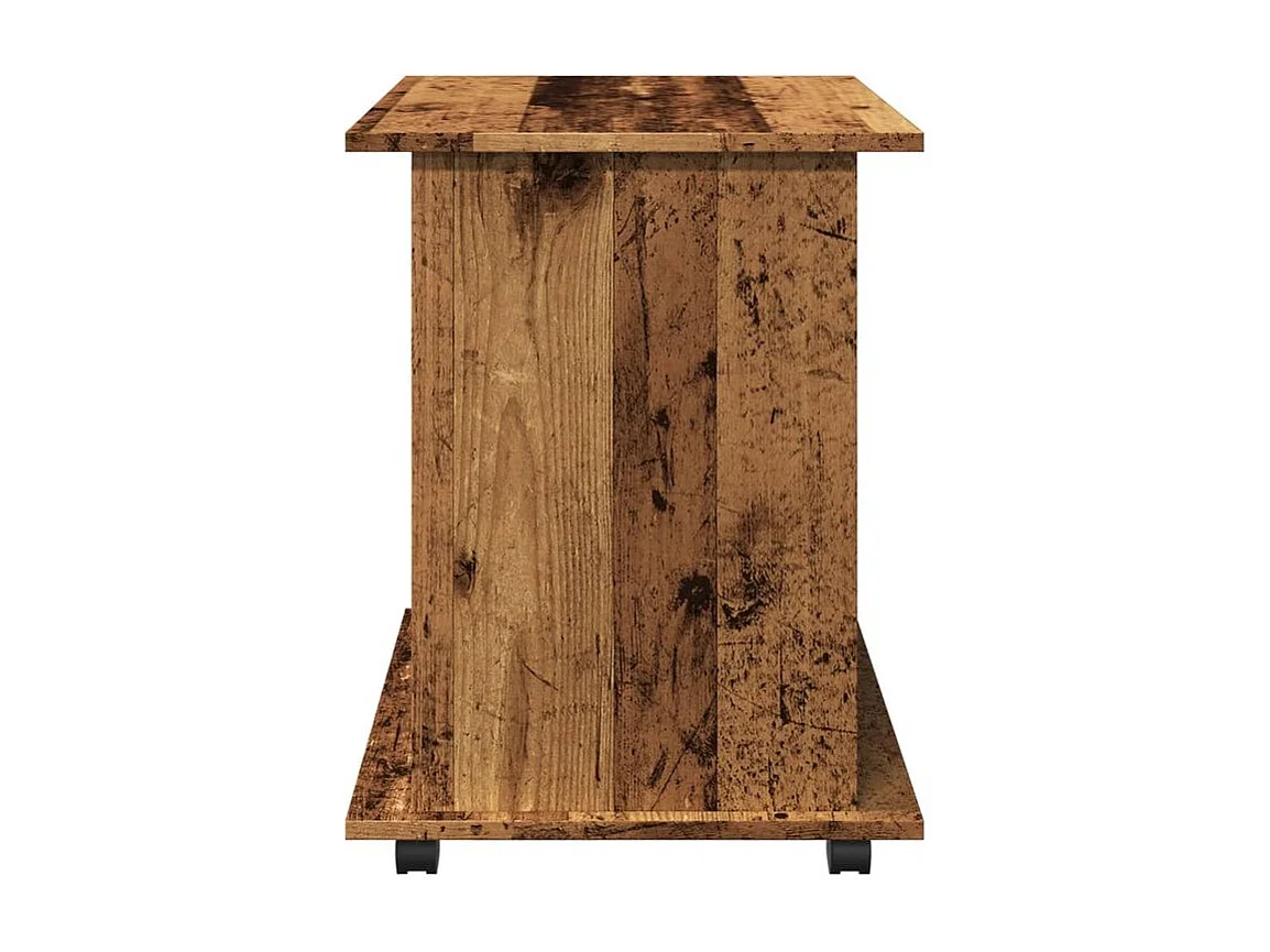 Petit meuble étagère à roulettes Ruka 60cm - Fonctionnel et moderne-Couleur Marron noisette