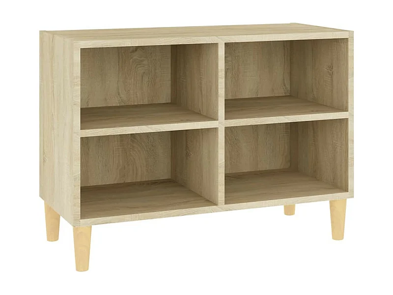 Petit meuble avec étageres sur pieds en bois naturel Kuba 70cm-Couleur Chêne clair