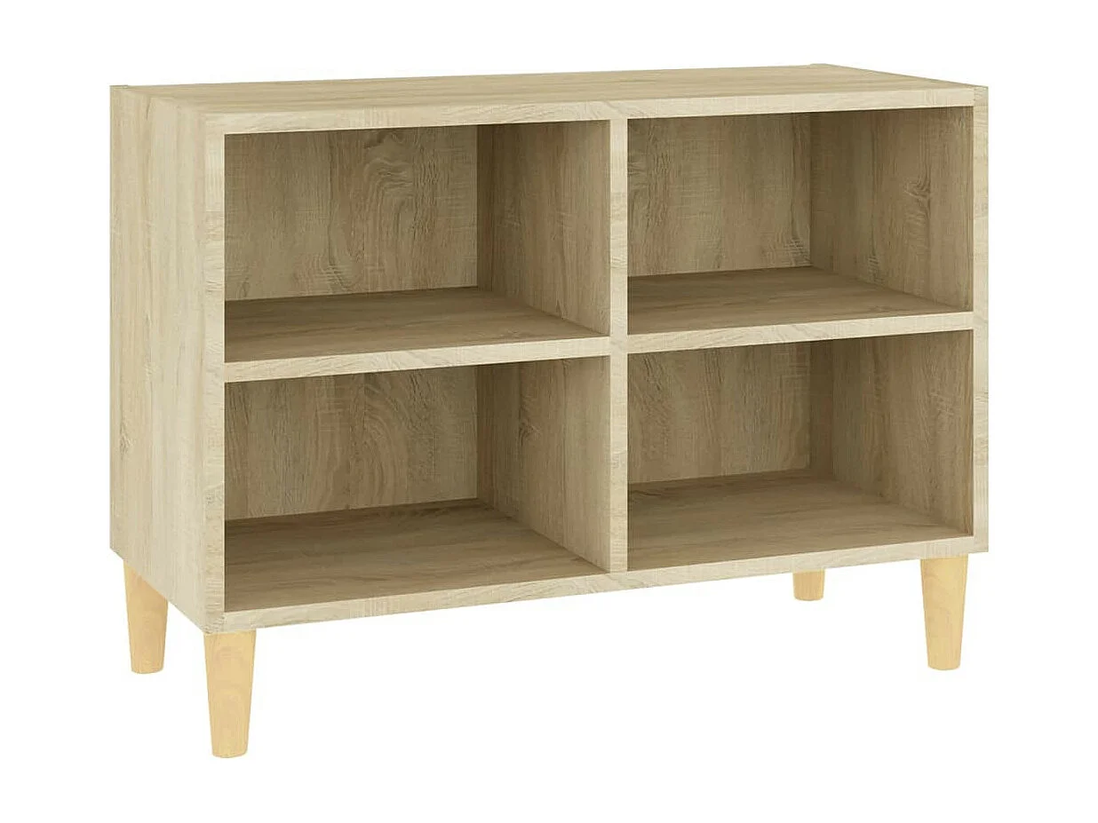 Petit meuble avec étageres sur pieds en bois naturel Kuba 70cm-Couleur Chêne clair