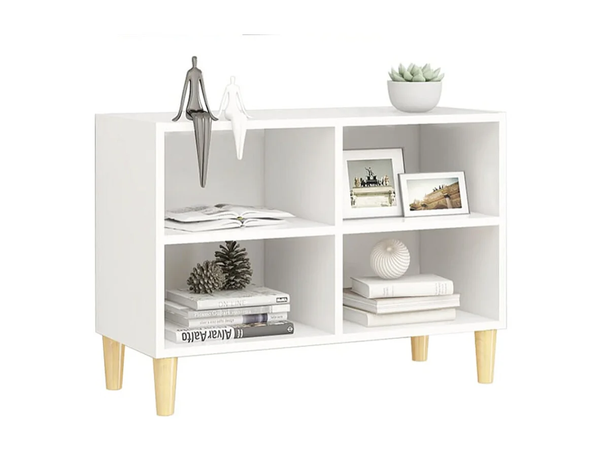 Petit meuble avec étageres sur pieds en bois naturel Kuba 70cm-Couleur Chêne clair