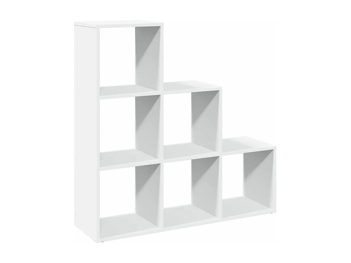 Étagère bibliothèque escalier 3 niveaux Kato 99cm - 6 niches-Couleur Blanc
