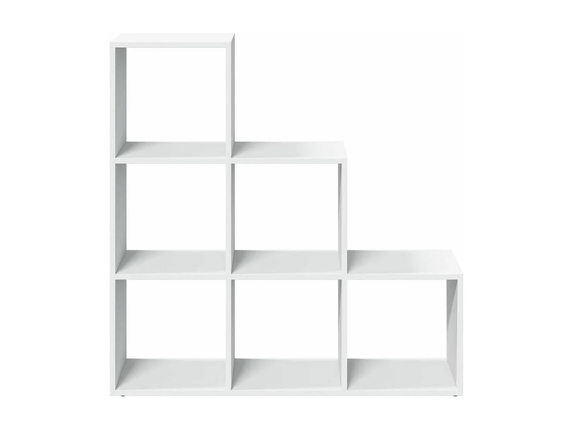 Étagère bibliothèque escalier 3 niveaux Kato 99cm - 6 niches-Couleur Blanc