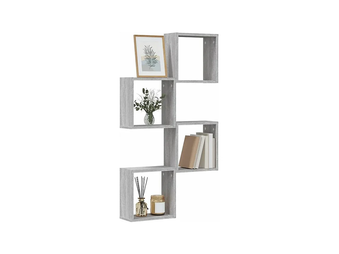Étagères cube murales 4 pcs sonoma gris 30x15x30