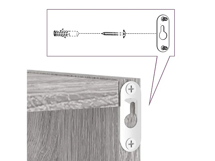 Étagères cube murales 4 pcs sonoma gris 30x15x30