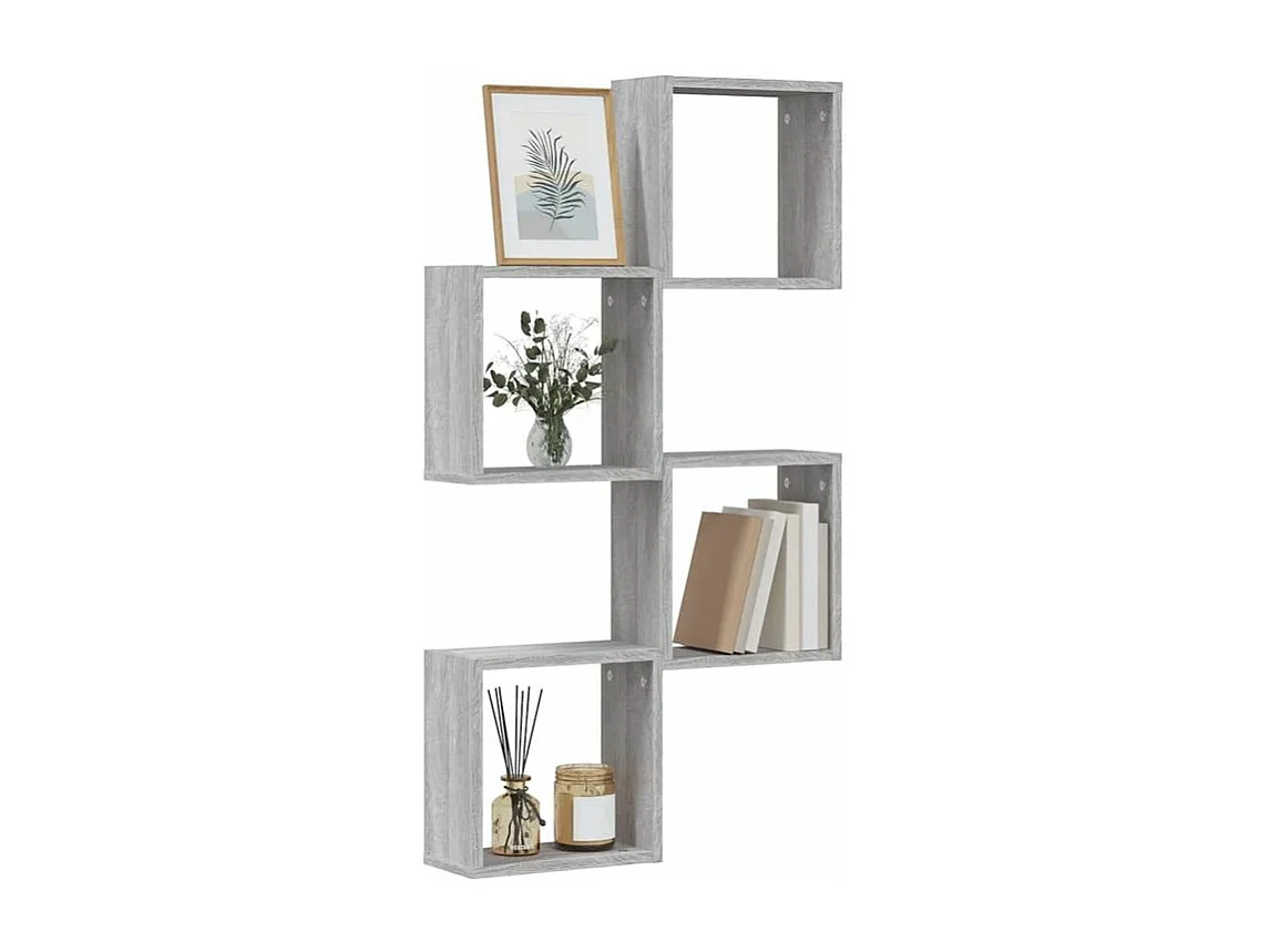 Étagères cube murales 4 pcs sonoma gris 30x15x30
