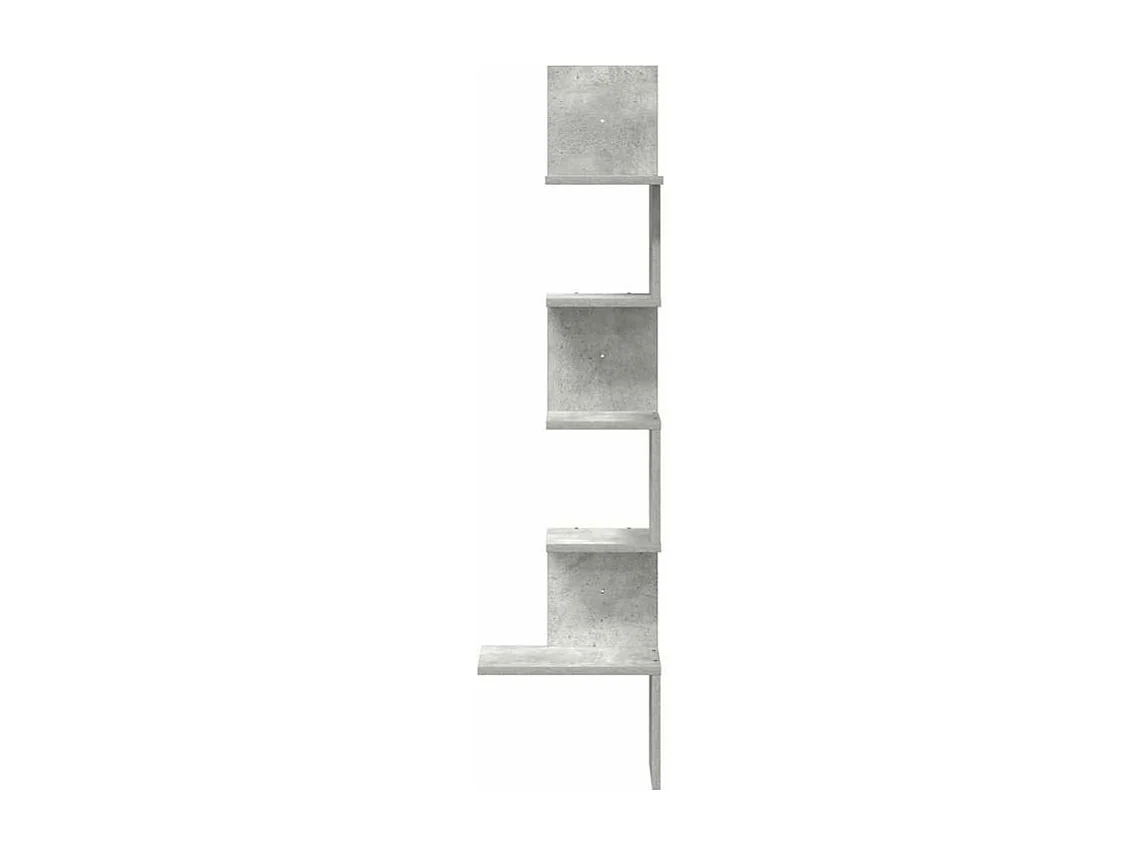 Étagère murale d'angle gris béton 32x32x127,5 bois ingénierie