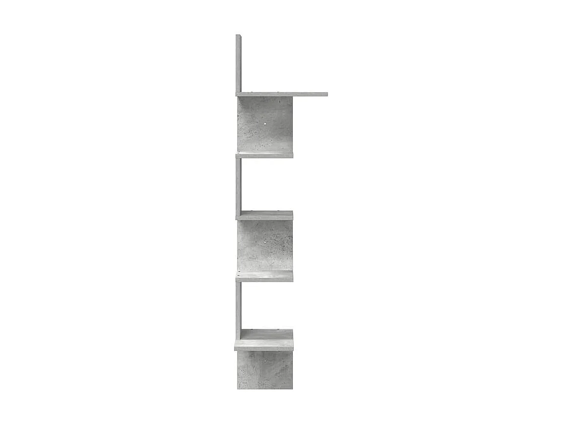 Étagère murale d'angle gris béton 32x32x127,5 bois ingénierie