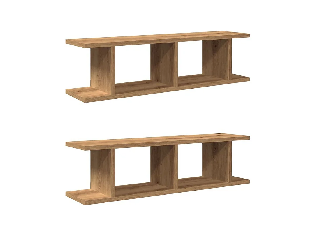 Étagères murales 2 pcs chêne artisanal 75x18x20