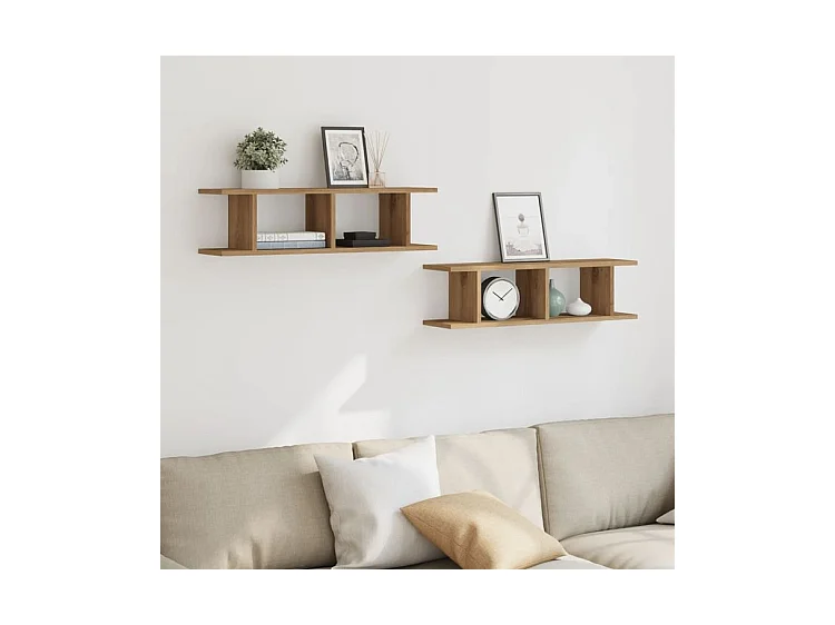 Étagères murales 2 pcs chêne artisanal 75x18x20