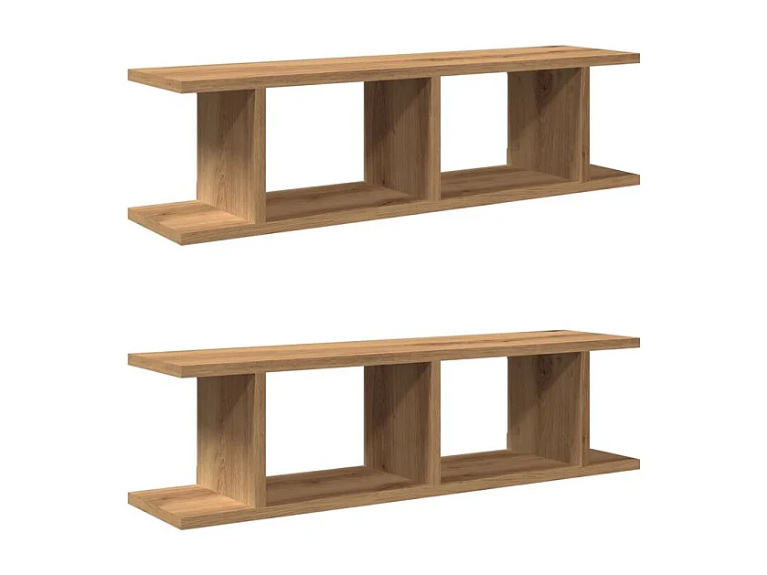 Étagères murales 2 pcs chêne artisanal 75x18x20