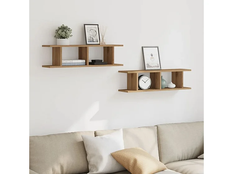 Étagères murales 2 pcs chêne artisanal 75x18x20