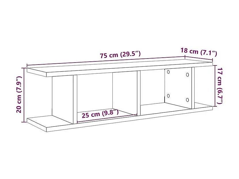 Étagères murales 2 pcs chêne artisanal 75x18x20
