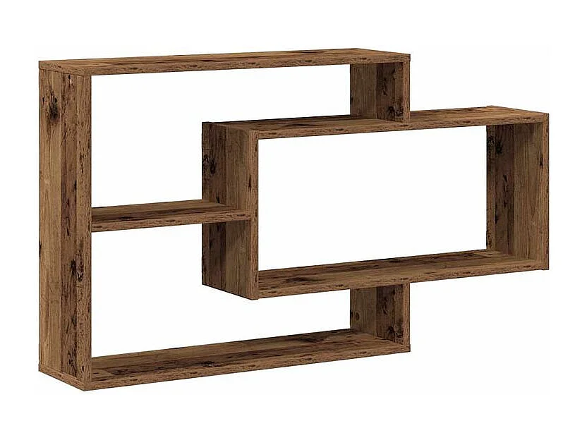 Étagère murale avec 3 espaces ouverts Kazko 104cm – Pratique et élégante-Couleur Marron noisette