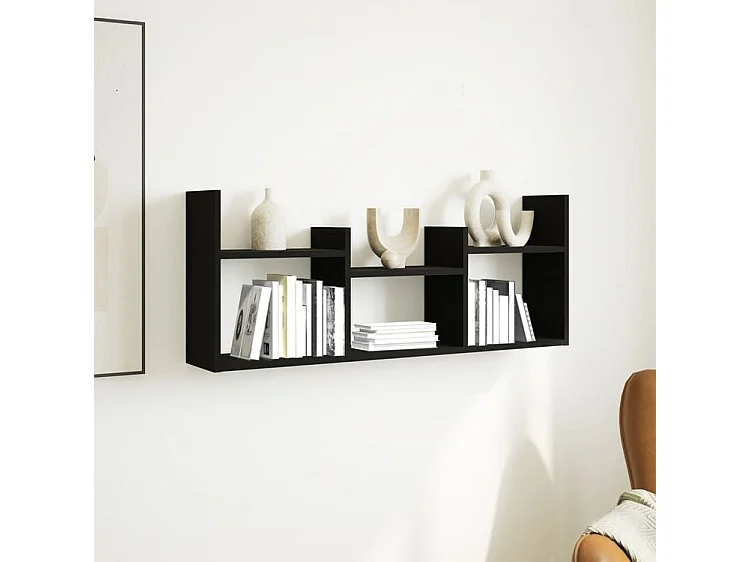 Armoire murale 100x18x40 noir bois d'ingénierie