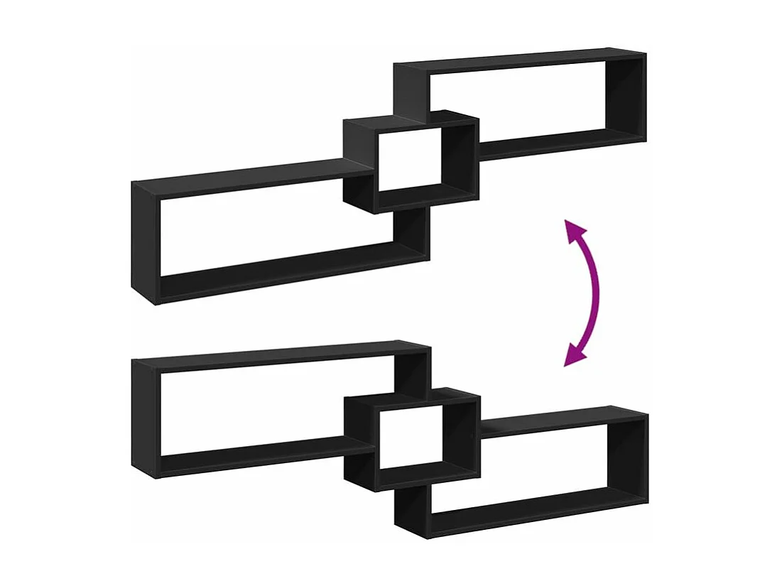 Armoire murale 158x18x53 noir bois d'ingénierie