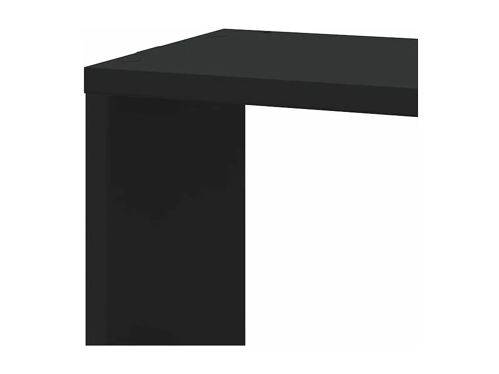 Étagère murale d'angle noir 45x45x147 bois d'ingénierie