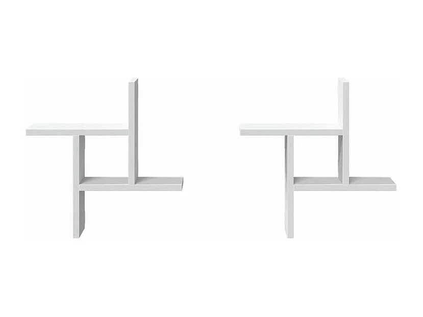 Étagères murales 2 pcs blanc 38x12x38 bois d'ingénierie