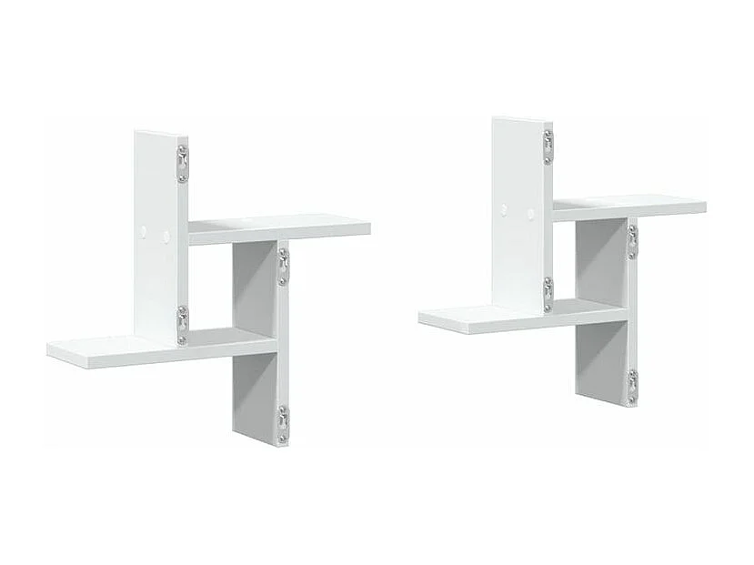 Étagères murales 2 pcs blanc 38x12x38 bois d'ingénierie