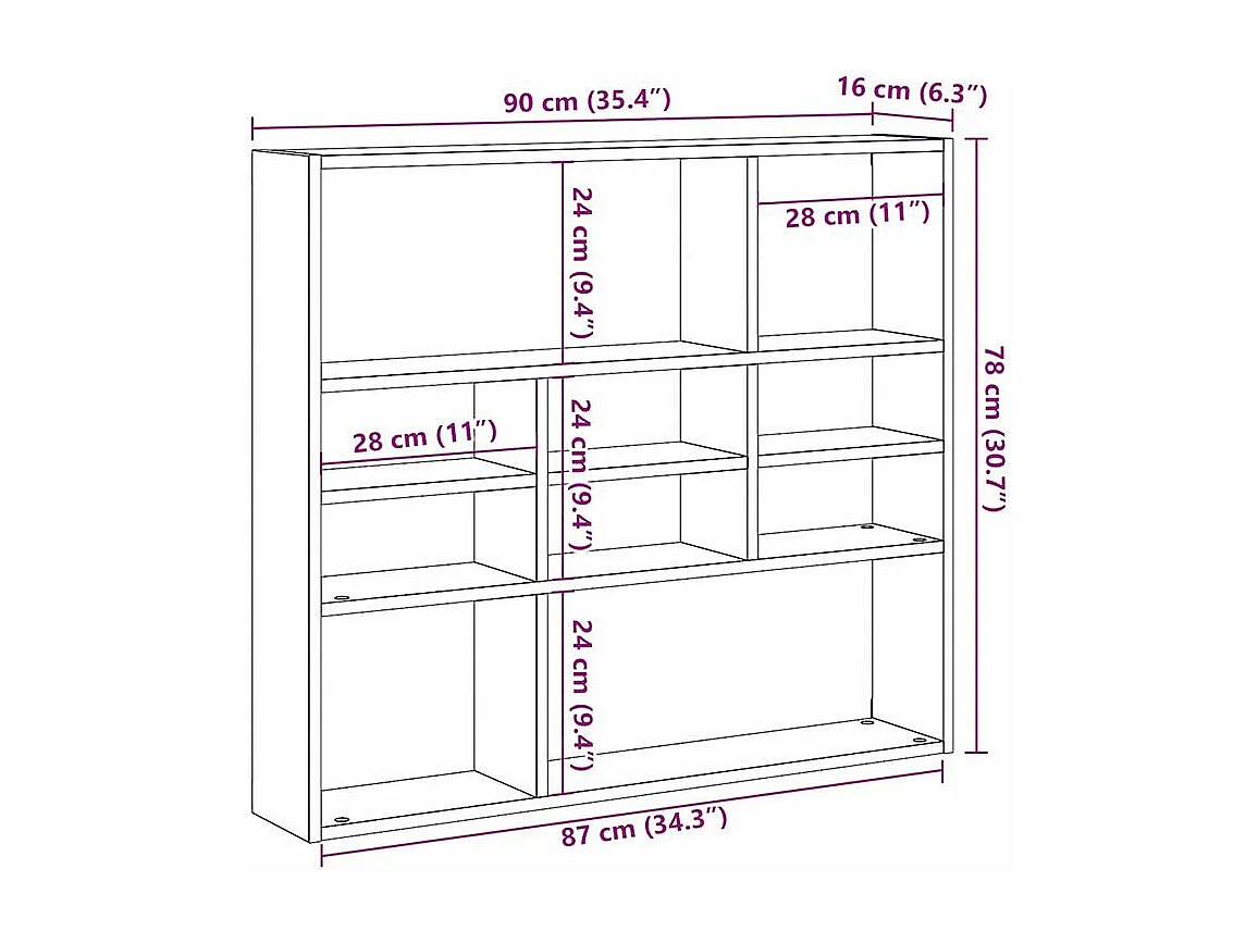 Étagère murale chêne artisanal 90x16x78 bois d'ingénierie
