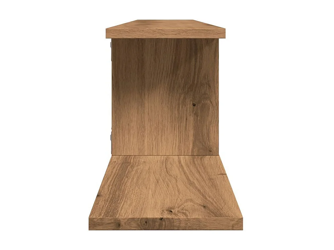 Étagère TV murale en bois Nokiz L125xH23xP18 - Adaptez à vos besoins-Marron clair