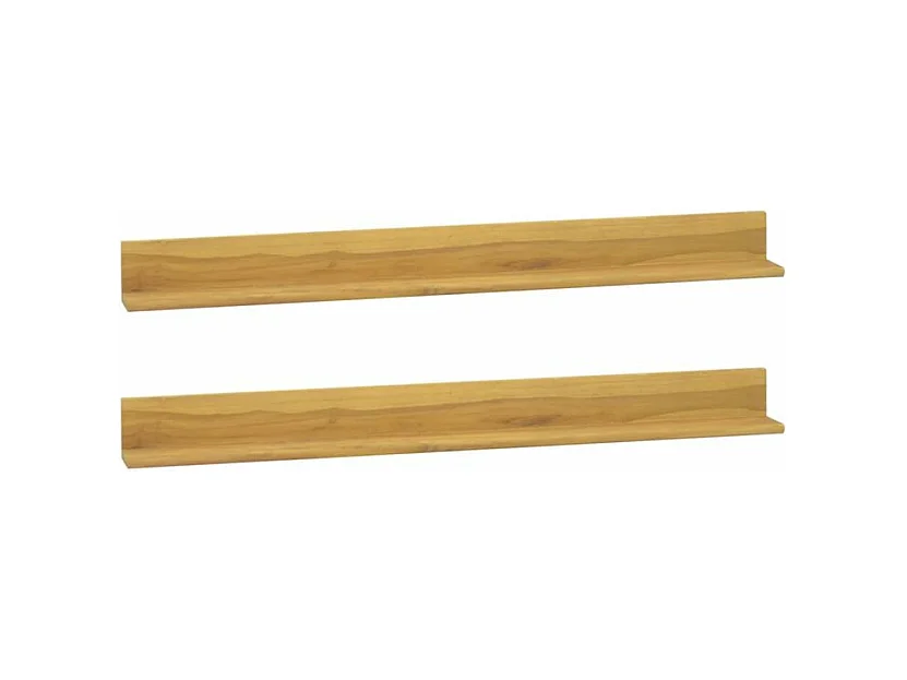 Étagères murales 2 pcs 110x10x10 Bois de teck massif