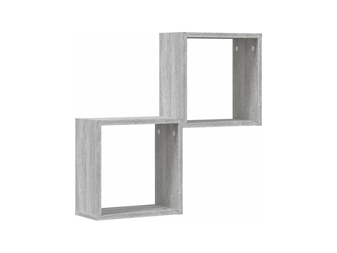Étagères cube murales 2 pcs sonoma gris 30x15x30