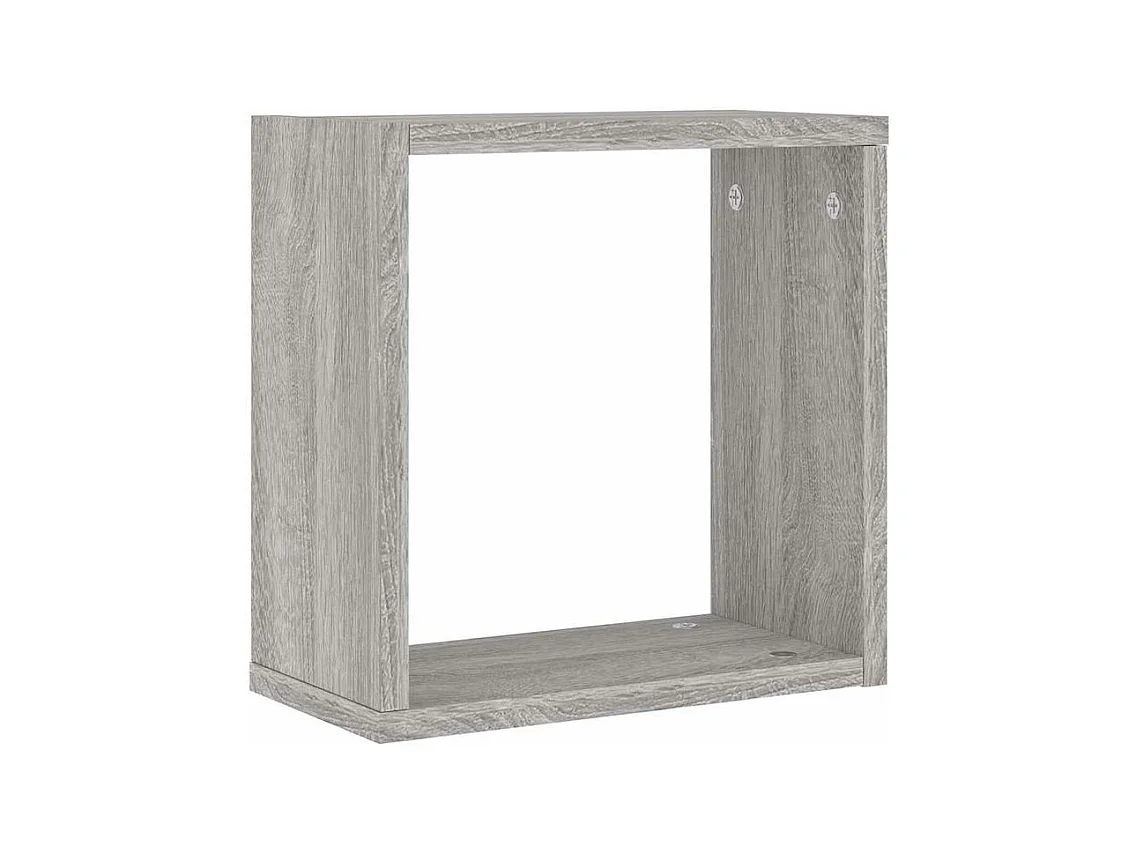 Étagères cube murales 2 pcs sonoma gris 30x15x30