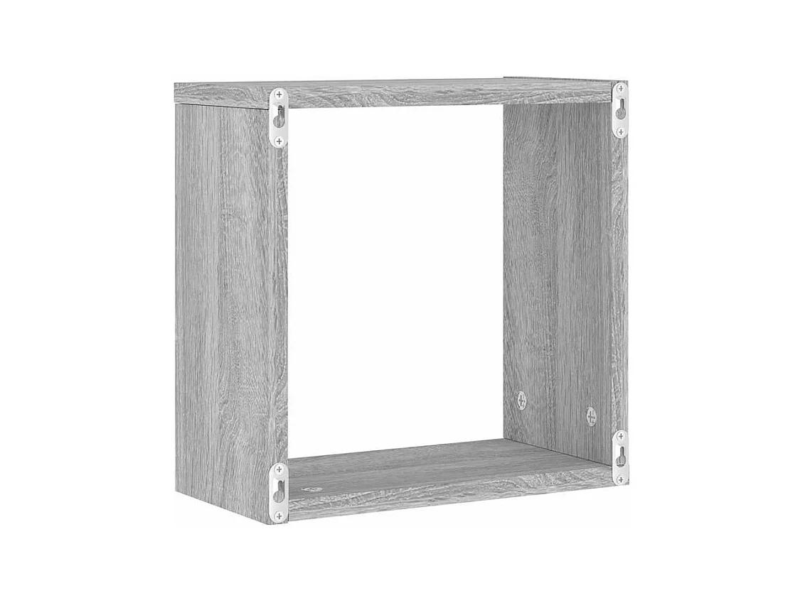Étagères cube murales 2 pcs sonoma gris 30x15x30