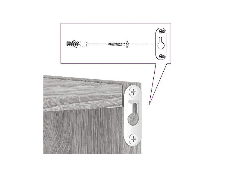 Étagères cube murales 2 pcs sonoma gris 30x15x30