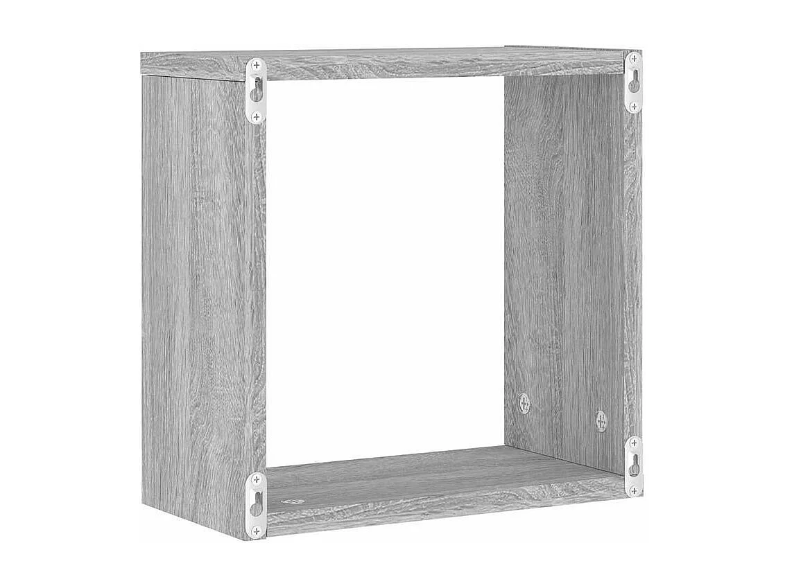 Étagères cube murales 2 pcs sonoma gris 30x15x30