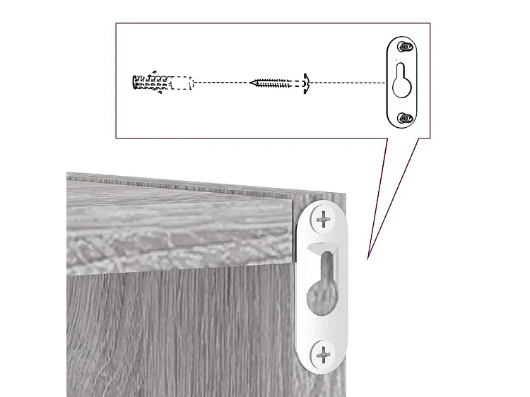 Étagères cube murales 2 pcs sonoma gris 30x15x30