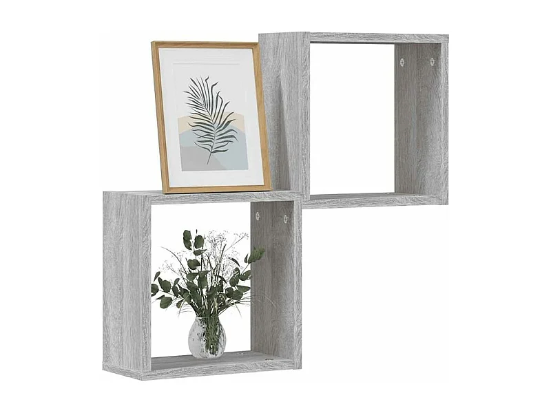 Étagères cube murales 2 pcs sonoma gris 30x15x30