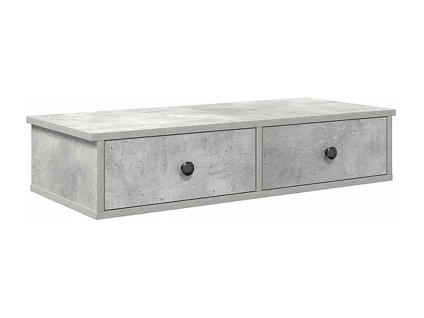 Étagère murale avec tiroirs gris béton bois d'ingénierie