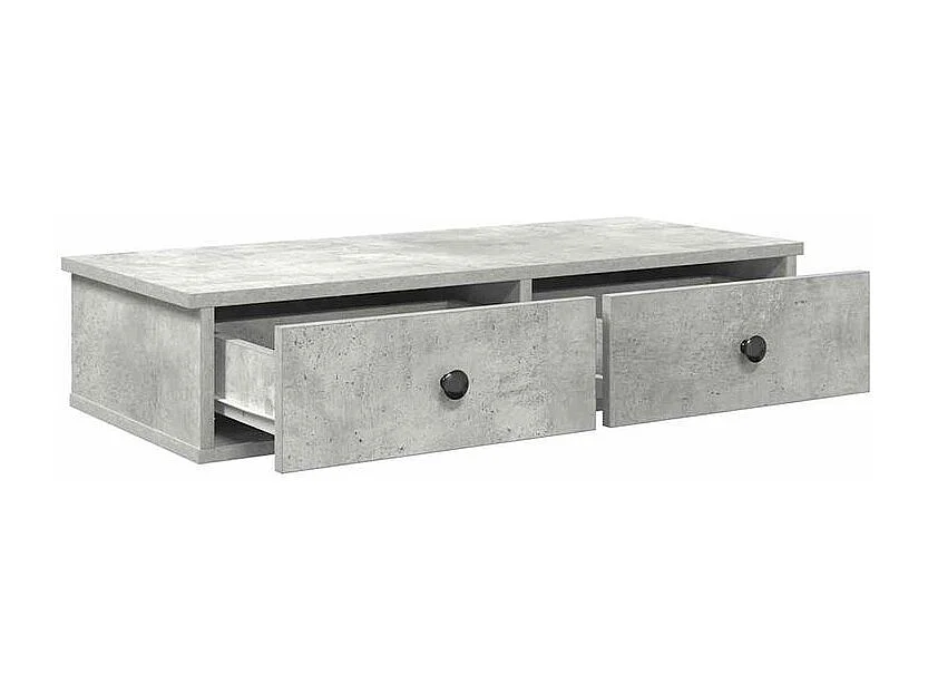 Étagère murale avec tiroirs gris béton bois d'ingénierie