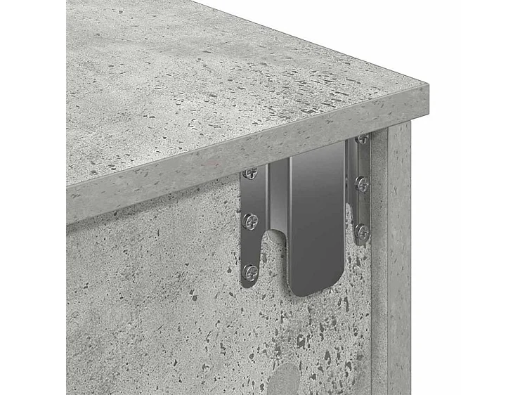 Étagère murale avec tiroirs gris béton bois d'ingénierie