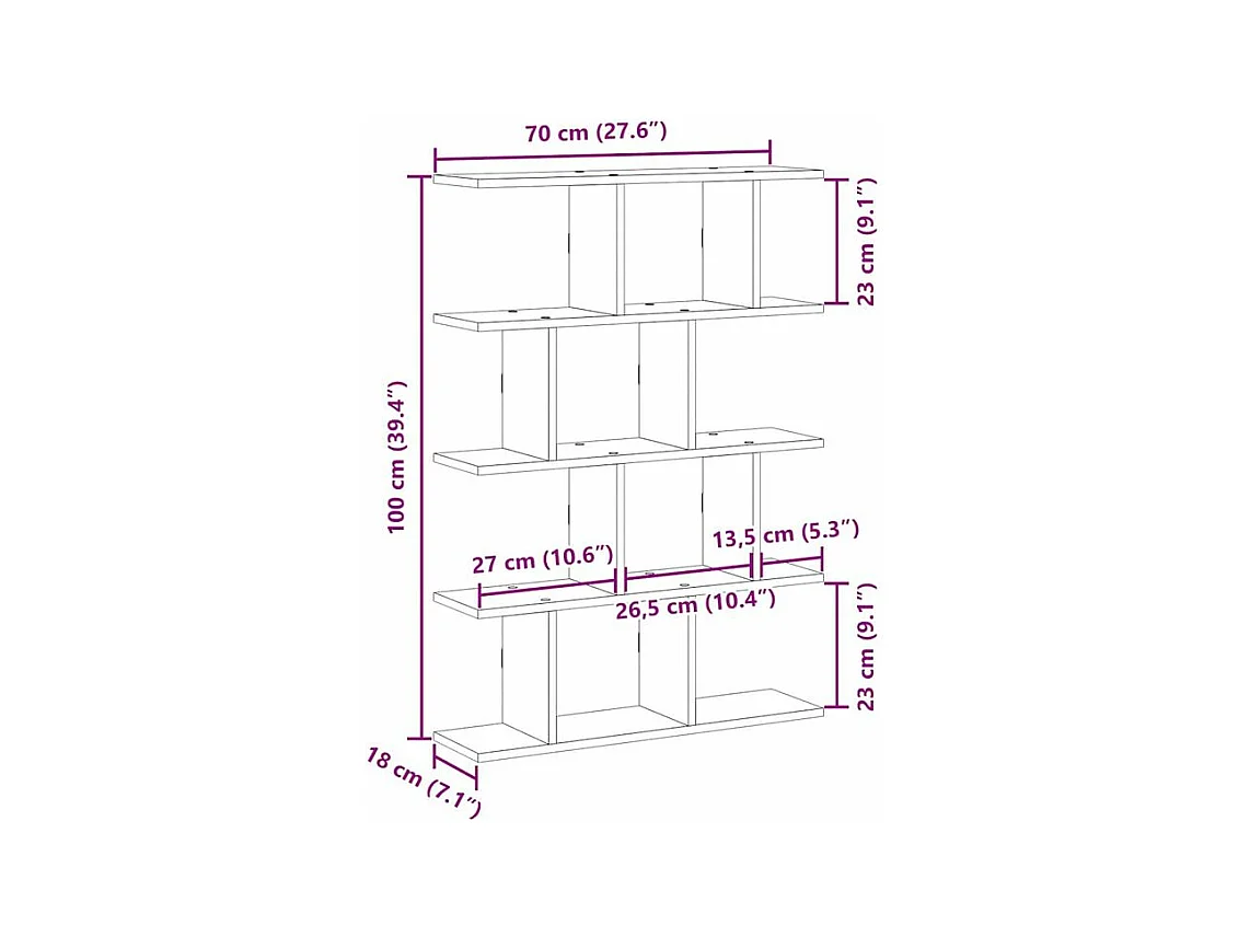 Étagère cube murale 12 compartiments chêne sonoma