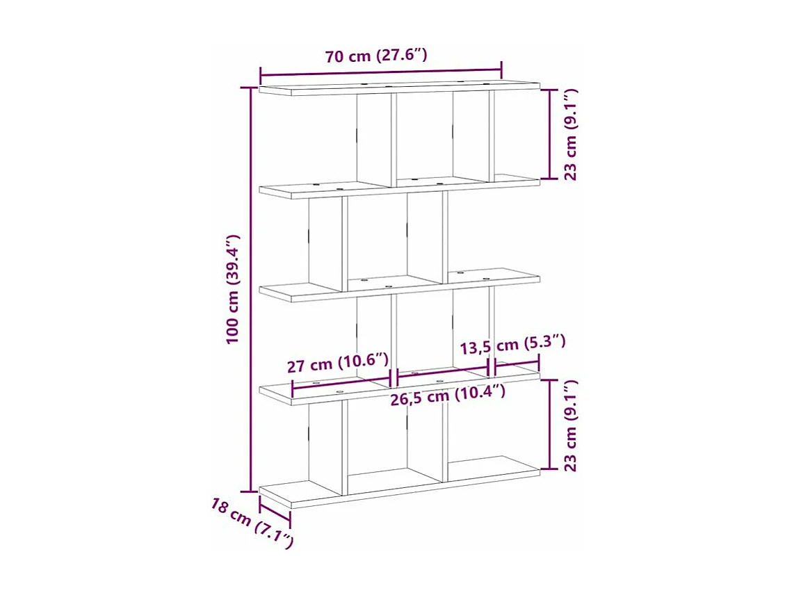 Étagère cube murale 12 compartiments chêne sonoma