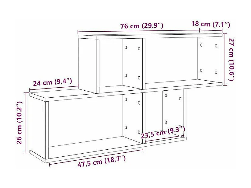 Étagère murale vieux bois 100x18x53 bois d'ingénierie