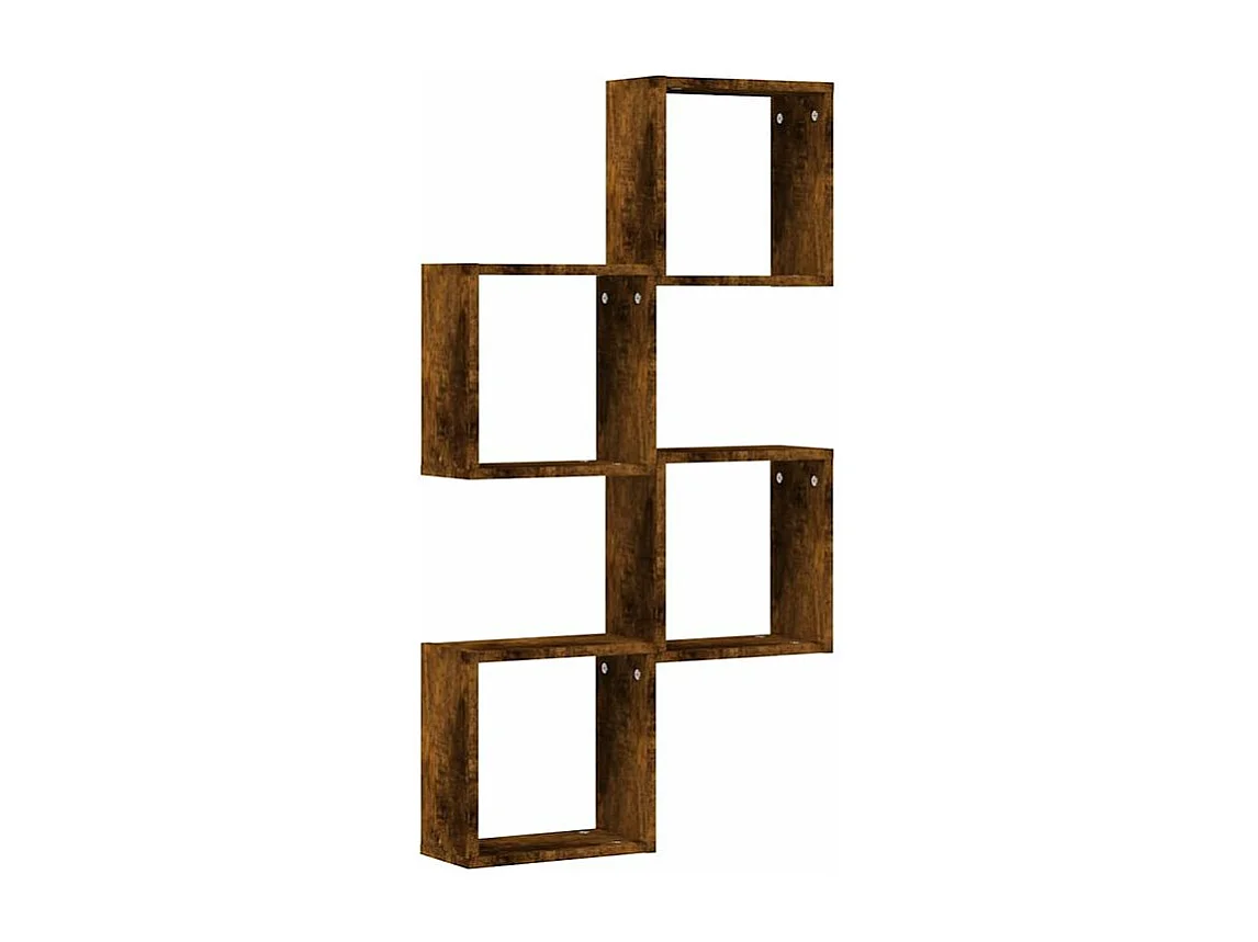 Étagères murales sous forme de cube 4 pcs chêne fumé 30x15x30