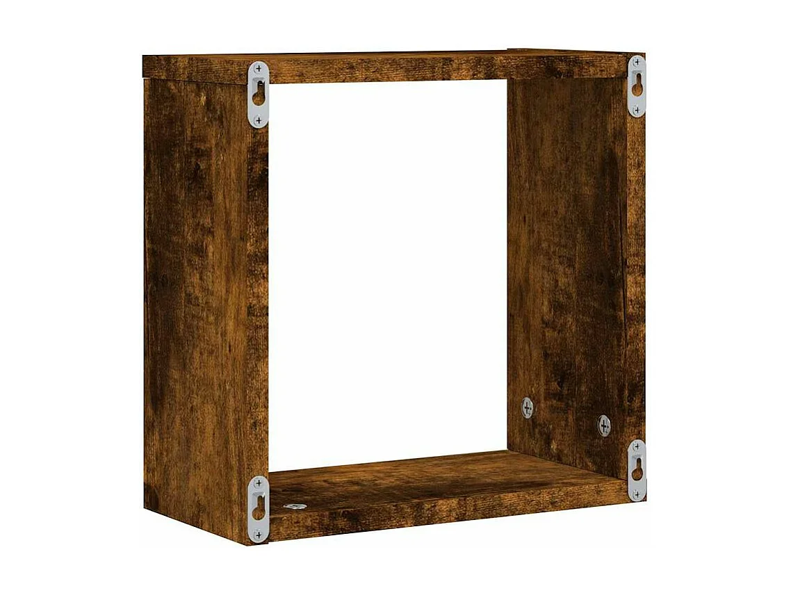 Étagères murales sous forme de cube 4 pcs chêne fumé 30x15x30