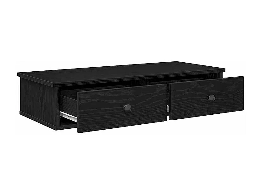 Étagère murale avec tiroirs noir 80x31x17 bois d'ingénierie