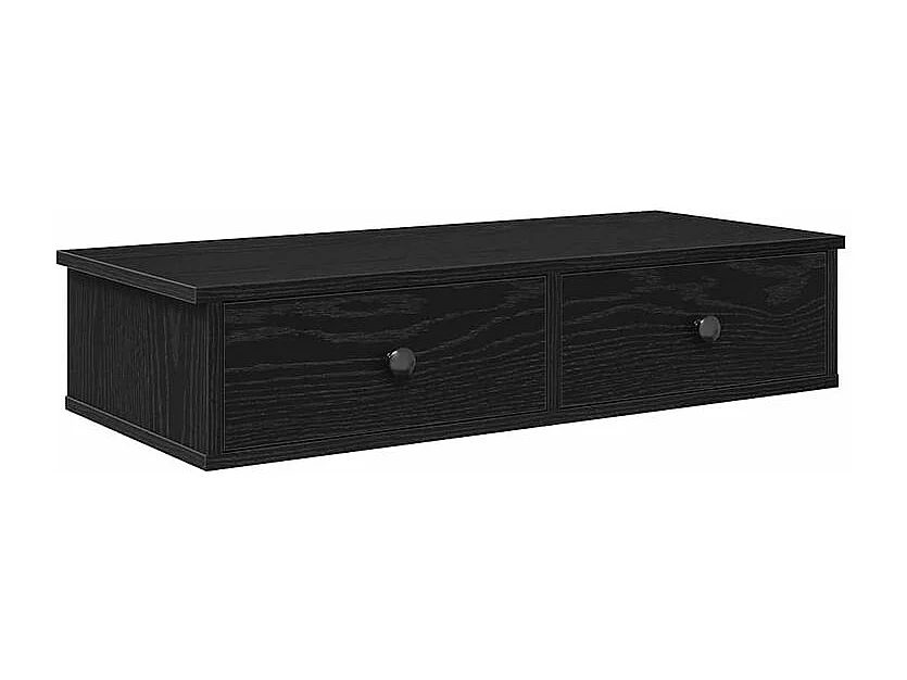 Étagère murale avec tiroirs noir 80x31x17 bois d'ingénierie