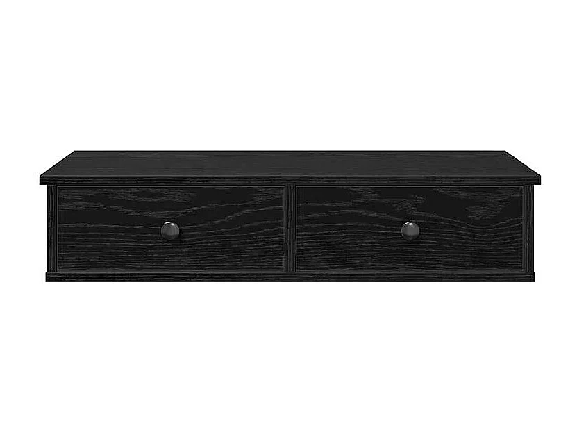 Étagère murale avec tiroirs noir 80x31x17 bois d'ingénierie