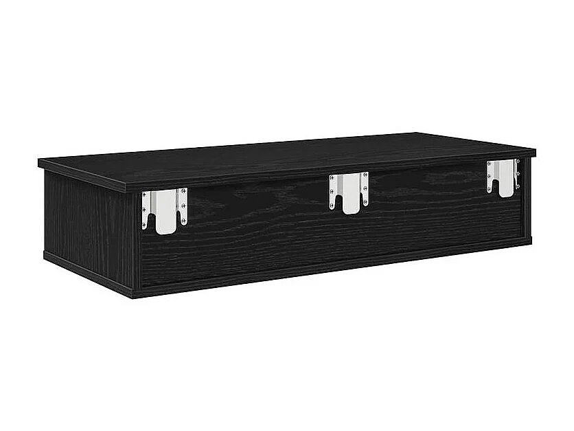 Étagère murale avec tiroirs noir 80x31x17 bois d'ingénierie