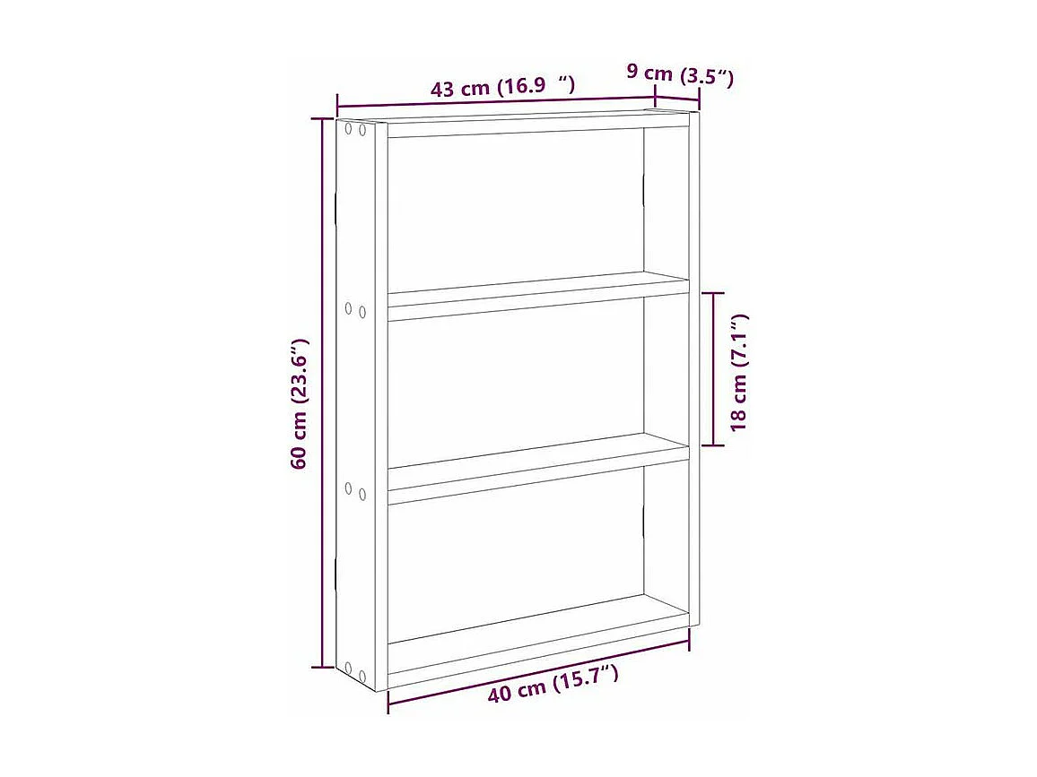Étagère murale chêne sonoma 43x9x60 bois d'ingénierie