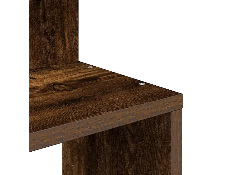 Étagère d'angle murale chêne fumé bois d'ingénierie