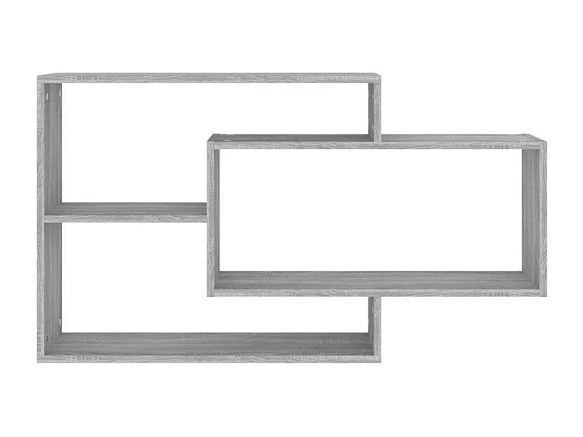 Étagère murale avec 3 espaces ouverts Kazko 104cm – Pratique et élégante-Couleur Chêne gris